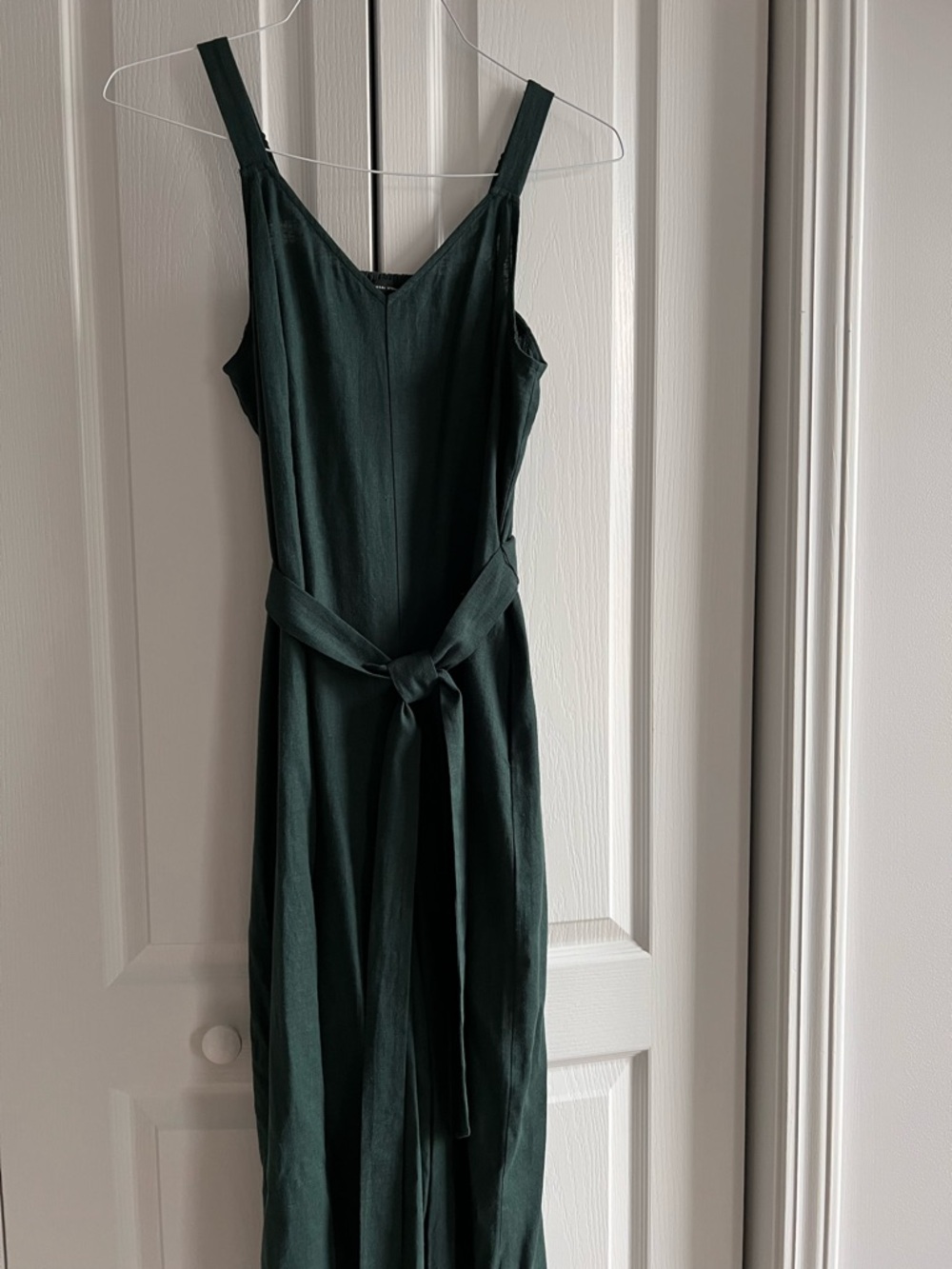 Universal Standard Linen Jumpsuit with Tie Waist - Sea Moss (size 2XS: 6-8)